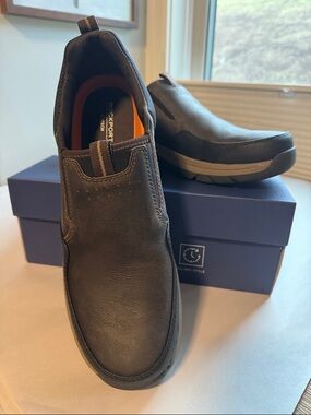 Rockport Falcon Slip On Leather Mens 11W slip on Shoes Trutech comfort walking